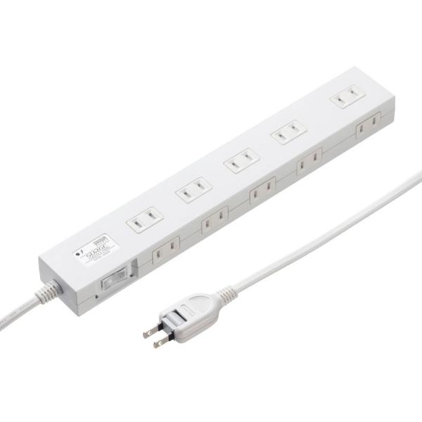 サンワサプライ 雷ガードタップ 1m ホワイト TAP-SP2110N-1W