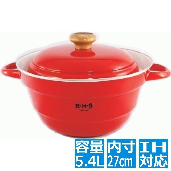 富士ホーロー ビームス 多機能鍋 オールインワン(スノコ付)27cm BMP-27FW・R レッド ...