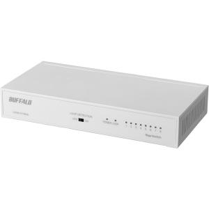 バッファロー Giga 8ポート スイッチングハブ 電源内蔵 金属筐体 マグネット付 ホワイト LSW6-GT-8NS/WH｜hitline