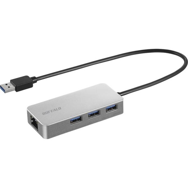 バッファロー Giga対応 USB-A LANアダプターハブ付 シルバー LUD-U3-AGHSV