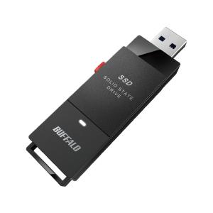 バッファロー PC対応 USB3.2(Gen2) TV録画 スティック型SSD 500GB ブラック Type-C付属 SSD-SCT500U3-BA｜hitline