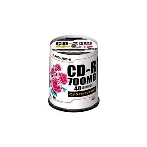 バーベイタム CD-R 700MB 4〜48倍速対応 100枚スピンドルケース入印刷可能ホワイトレー...