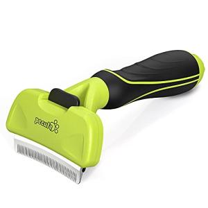 ペキュート Pecute カーブ ブラシ 抜け毛取り ボディラインにフィット 猫ブラシ 犬ブラシ 猫 小型犬用 グリーン Sサイズ (刃幅4.6