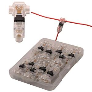 CESFONJER 10 PCSワイヤコネクタ1ピン1ウェイ低電圧ユニバーサルコンパクトワイヤTタイプコネクタ20/22 AWGケーブル（Tタイ