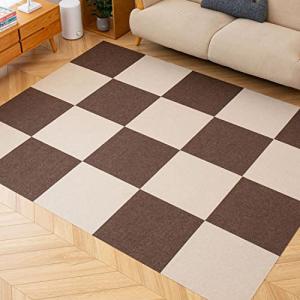 タイルカーペット タイルマット フロアタイル 防音 滑り止め ズレない 床保護 ペット用 自由カット 洗える 大判 45x45