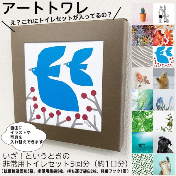 長期10年保存 トイレ処理セット アートトワレ  5回分（1日分）クラフトカラーボックス（抗菌性凝固...