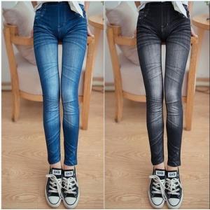 送料無料 皺(シワ) 模様 プリント ストレッチ素材 デニムレギンス 美脚 効果 スリム /レギパン/ 楽ちん 母の日 プレゼント UVカット 春 冷感