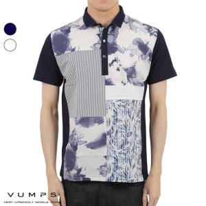 VUMPS ヴァンプス リンクスパッチワーク 半袖 ポロシャツ 吸水速乾