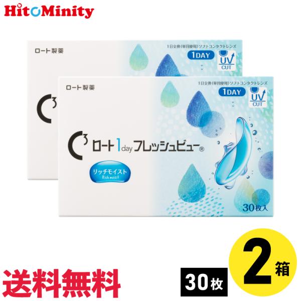 【2箱】ロート ワンデーフレッシュビュー リッチモイスト 1箱30枚入り コンタクトレンズ 1day