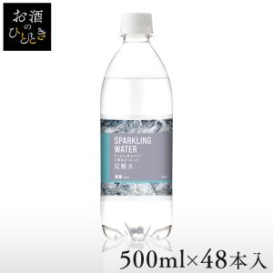 炭酸水 500ml 48本 炭酸 ソーダ 無糖 ゼロカロリー ミネラルウォーター 天然水 割り材 箱買い アイリスオーヤマ SPARKLING WATER *の商品画像