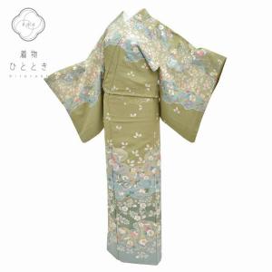 アンティーク 訪問着 中古 単品 正絹 金駒刺繍 仕立て上がり