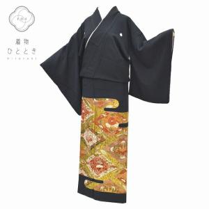 平和屋着物○森青山 黒留袖 松竹梅文 金彩 正絹 逸品 AABG7600ph