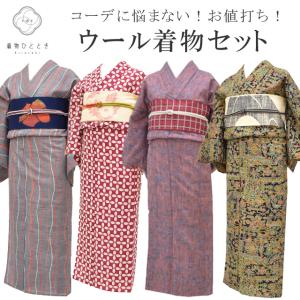 縞柄小紋・単衣・単品・正絹 正絹単衣小紋レンタルフルセット「鮫に風景総柄」 | レンタル着物,単衣