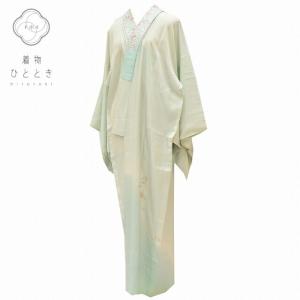 襦袢 梅文様 絞り 薄黄緑色 正絹 バチ衿 袖無双 長襦袢 仕立て上がり 女性着物用 身丈125cm 【キモノオフ野々市若松店】 襦袢 梅文様 絞り 薄黄緑色 正絹 バチ衿 袖無双 長襦袢 仕立て上がり