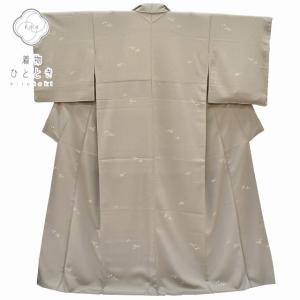訪問着 友禅染作家「峰山」落款入り 山並みに咲く花々 正絹 8054