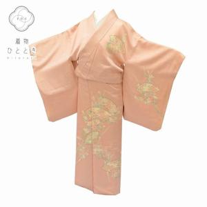 訪問着 紬 刺し子 絞り 梅の花 薄鈍色 K-5718 着物 きもの kimono 和服 