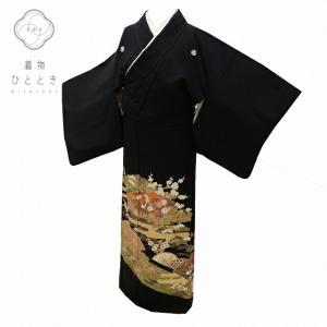 リサイクル着物 黒留袖 中古 正絹 五つ紋 比翼付き 仕立て上がり