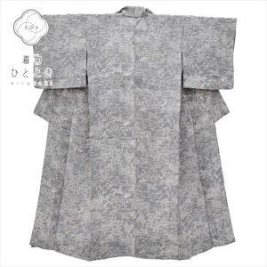 平和屋着物▽上質な紬　単衣　麻の葉文様　正絹　逸品　CABF4438rv 平和屋着物▽上質な紬 単衣 麻の葉文様 正絹 逸品 CABF4438rv : 平和屋