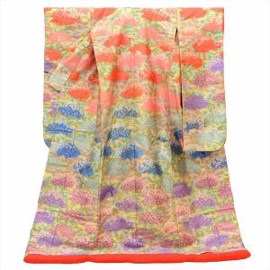 色打掛 正絹 身丈198cm LL 裄66.5...の詳細画像1