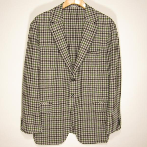 新品同様 グローバルスタイル Global Style 伊デルフィノ生地 メンズ ガンクラブチェック...