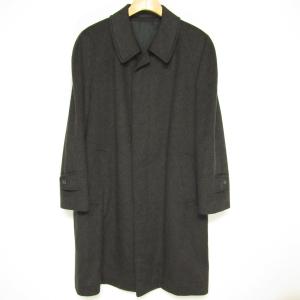 極美品□LANVIN COLLECTION ランバン コレクション カシミヤ100％ フライフロント ステンカラーコート ブラック 46 日本製 正規品 メンズ 極美品□LANVIN COLLECTION ランバン コレクション カシミヤ100