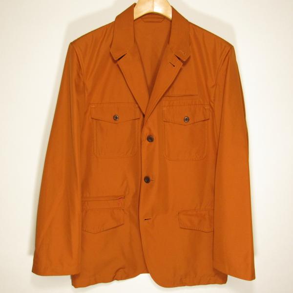 新品同様 MARUZEN 丸善 伊リモンタ社製生地 メンズ ジャケット L 春秋 Rust ポリエス...