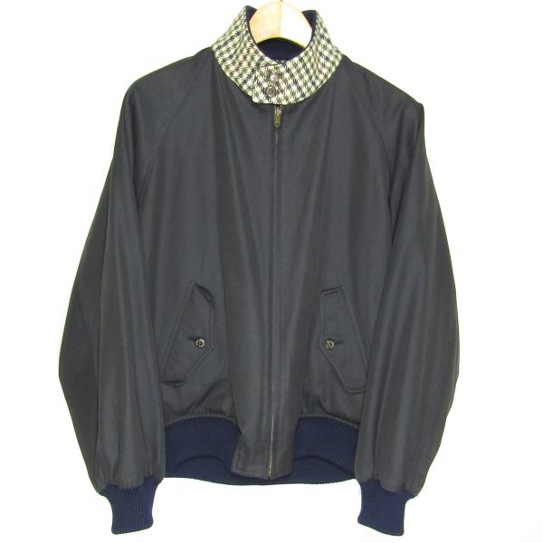 美品 アクアスキュータム Aquascutum メンズ ハリントン ジャケット L 秋冬 ネイビー ...