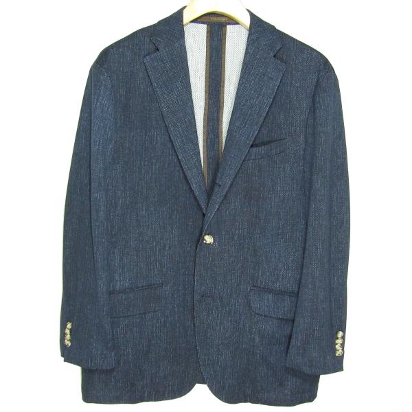 新品同様 Wilkes Bashford メンズ ストレッチ テーラード ジャケット L 春夏 ネイ...