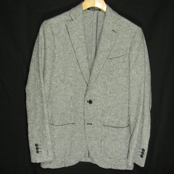 美品 リングヂャケット監修 GREEN LABEL RELAXING メンズ 麻混 ハウンドトゥース...