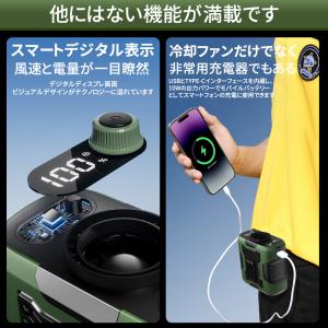 腰掛け扇風機 扇風機 ハンズフリーファン 小型...の詳細画像3