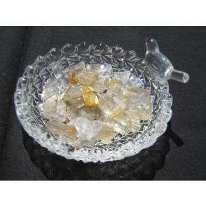 ルチルクォーツ(針入り水晶) さざれ(穴無し)...の詳細画像1