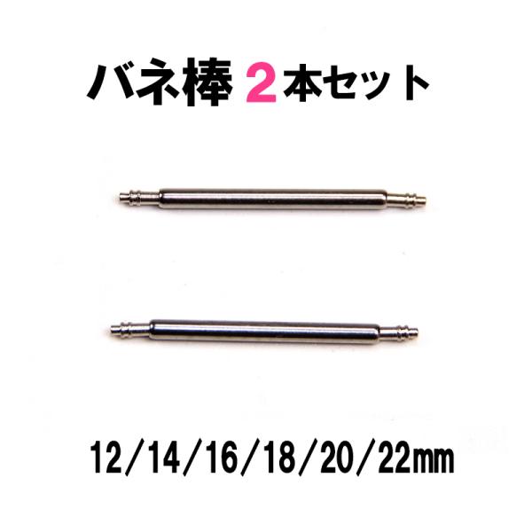 バネ棒 ばね棒 2本 セット ばね 腕時計 ベルト 工具 交換 12mm 14mm 16mm 18m...