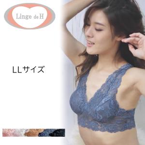 ナイトブラ Linge de Hランジュドアッシュ グラマラスフィット 総レースラウンド型ソフトブラ LLサイズ 40代 50代｜hitte