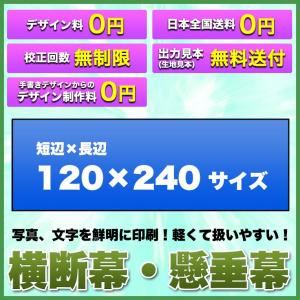 横断幕 懸垂幕(トロマット サイズ：120×240cm)オリジナル 1枚から 全力対応 送料無料 デザイン作成無料 修正回数無制限 写真対応 イラスト対応 フルオーダー