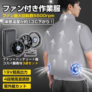 空調作業服 バッテリー ファン セット 17200mAh大容量 9枚羽強力ファン