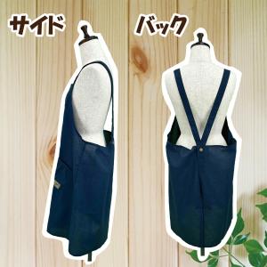 【送料無料】選べるサイズ無地ロング丈エプロンL...の詳細画像1