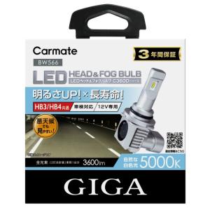 送料無料（沖縄・離島除く） カーメイト GIGA LEDヘッドバルブ C3600 5000K HB3/HB4【BW566】｜hkbsports