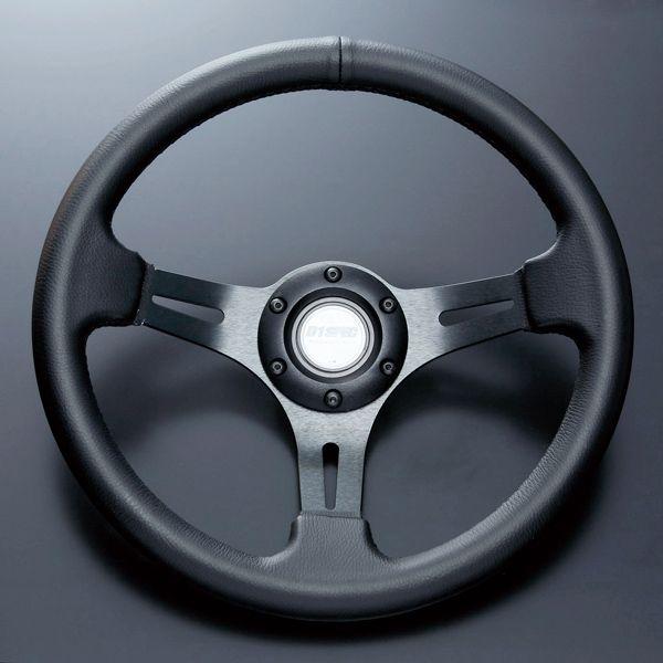 D1スペック ステアリング DEEP60 32.5Φ ブラックステッチ ホーンボタン/装飾リング付【...