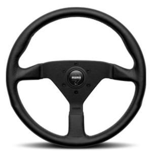 正規品 MOMO ステアリング V6 ブラックレザー 35φ (348mm) アメリカン