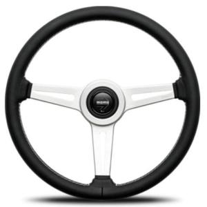 NARDI ナルディ N130 BKレザー&BKスポーク グレーステッチ