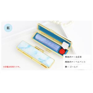 新品 大理石柄印鑑ケース おしゃれ 朱肉付 は...の詳細画像5