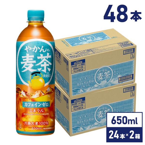お茶 ペットボトル 麦茶 ノンカフェイン ソフトドリンク やかんの麦茶 650mlPET×48本 送...