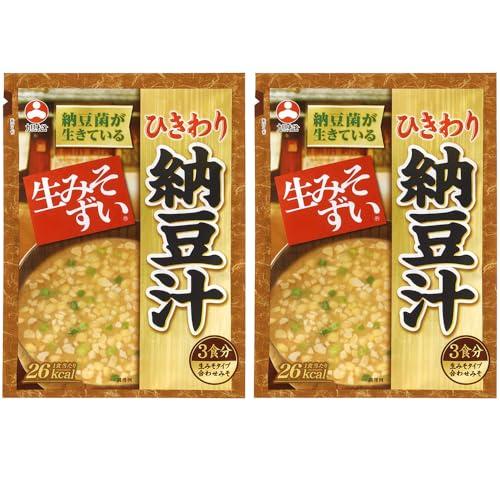 旭松食品 袋入 生みそずい ひきわり納豆汁 味噌汁 レトルト 即席みそ汁 (3食入り, 2個)