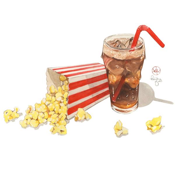 【額縁付き原画】映画館スナック　Movie Theater Snack / ケイリーン・フォールズ