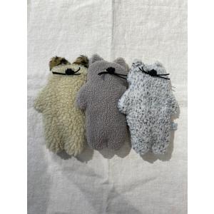 [shugei lab.] もじゃ猫　ポーチ＜ベージュ＞＜グレージュ＞＜つぶつぶ＞ / もじゃ猫の会