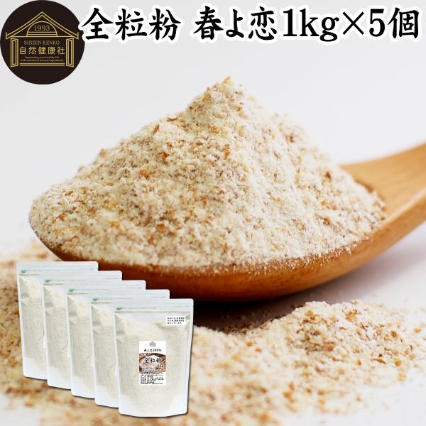 全粒粉 春よ恋 1kg×5個 小麦粉 国産 強力粉 パン用 業務用