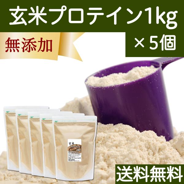 玄米プロテイン 1kg×5個 ブラウンライス プロテイン ライス 無添加 送料無料