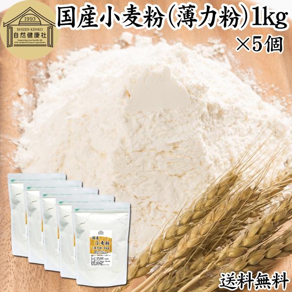小麦粉 国産 1kg×5個 薄力粉 業務用 パン用 菓子用 北海道産 送料無料