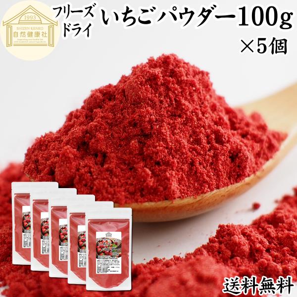 いちごパウダー 100g×5個 ストロベリー パウダー 粉末 無添加 送料無料