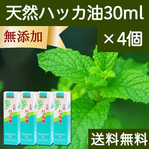 天然ハッカ油30ml×4個 スプレー式 ペパーミント商会 薄荷 オイル 無添加 送料無料